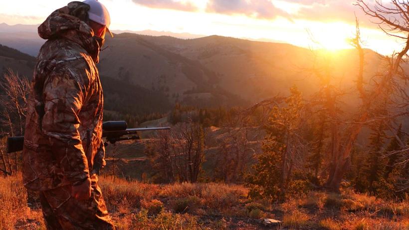 Sunrise on mountain while hunting