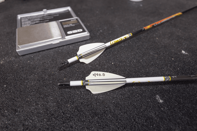 Recording final arrow weight