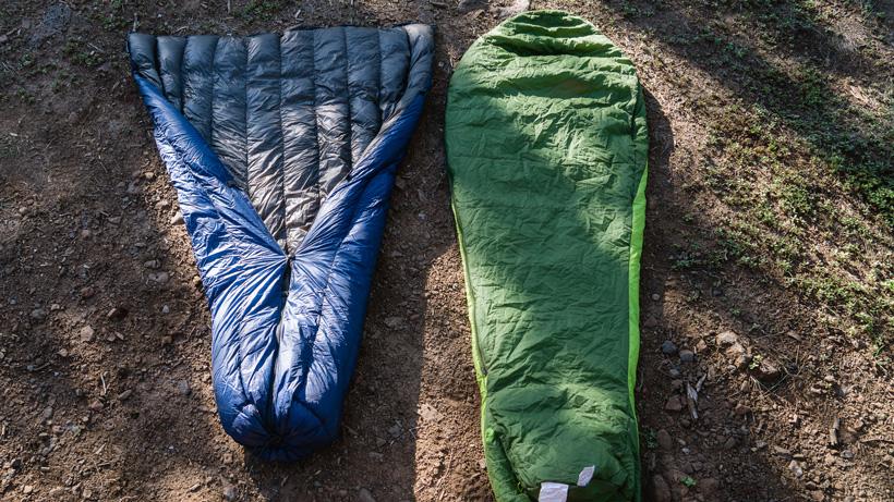 Quilt versus sleeping bag for hunting bottom view