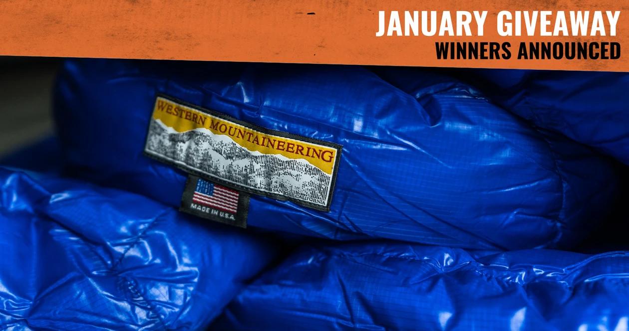 January giveaway winners announced: 6 people won Western Mountaineering Sleeping Bags