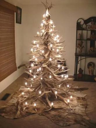 Christmas tree made out of shed antlers