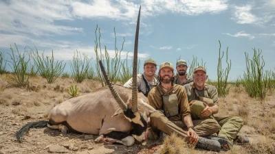Brady Miller with New Mexico oryx taken with Black Horn Guide Service in guide draw