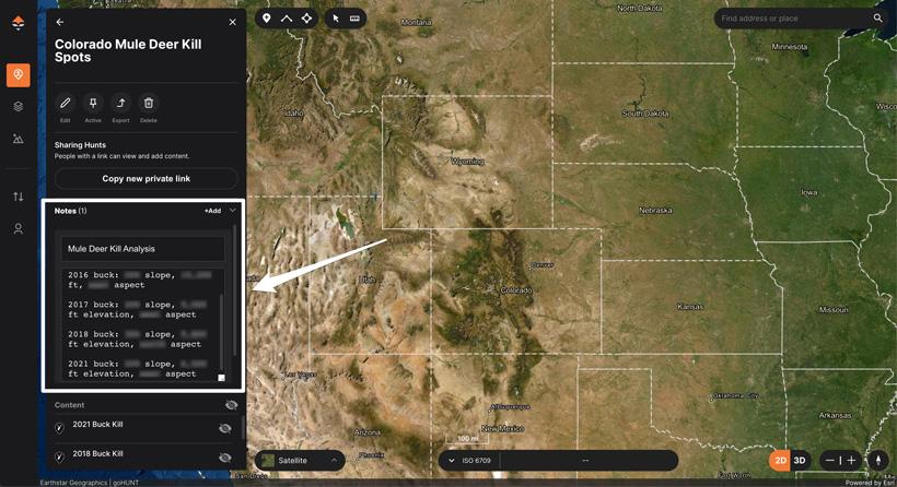 Organizing mule deer harvest locations and adding note data