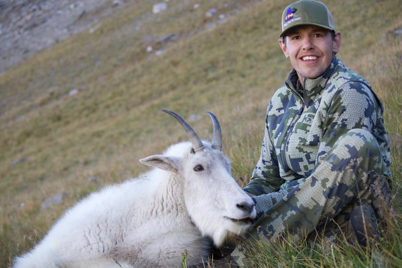 John bielak with his colorado mountain goat