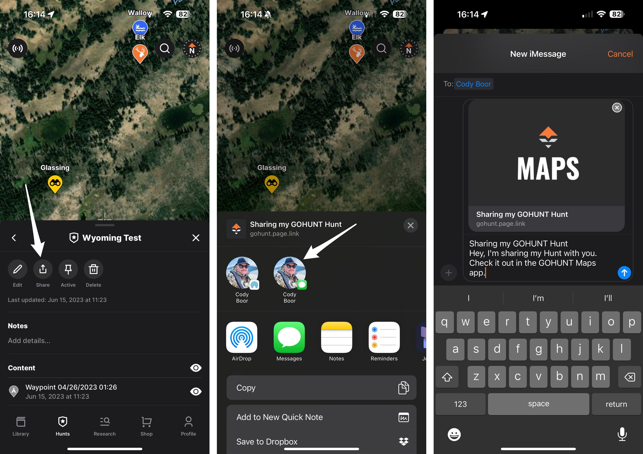How to share a folder of hunting waypoints on GOHUNT mobile app