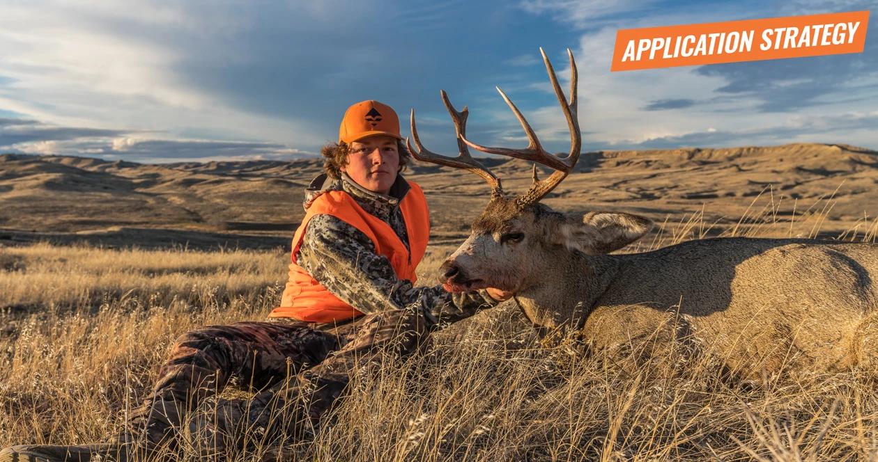 A youth hunter with his hard earned 2018 Montana mule deer. Photo credit: Brady Miller