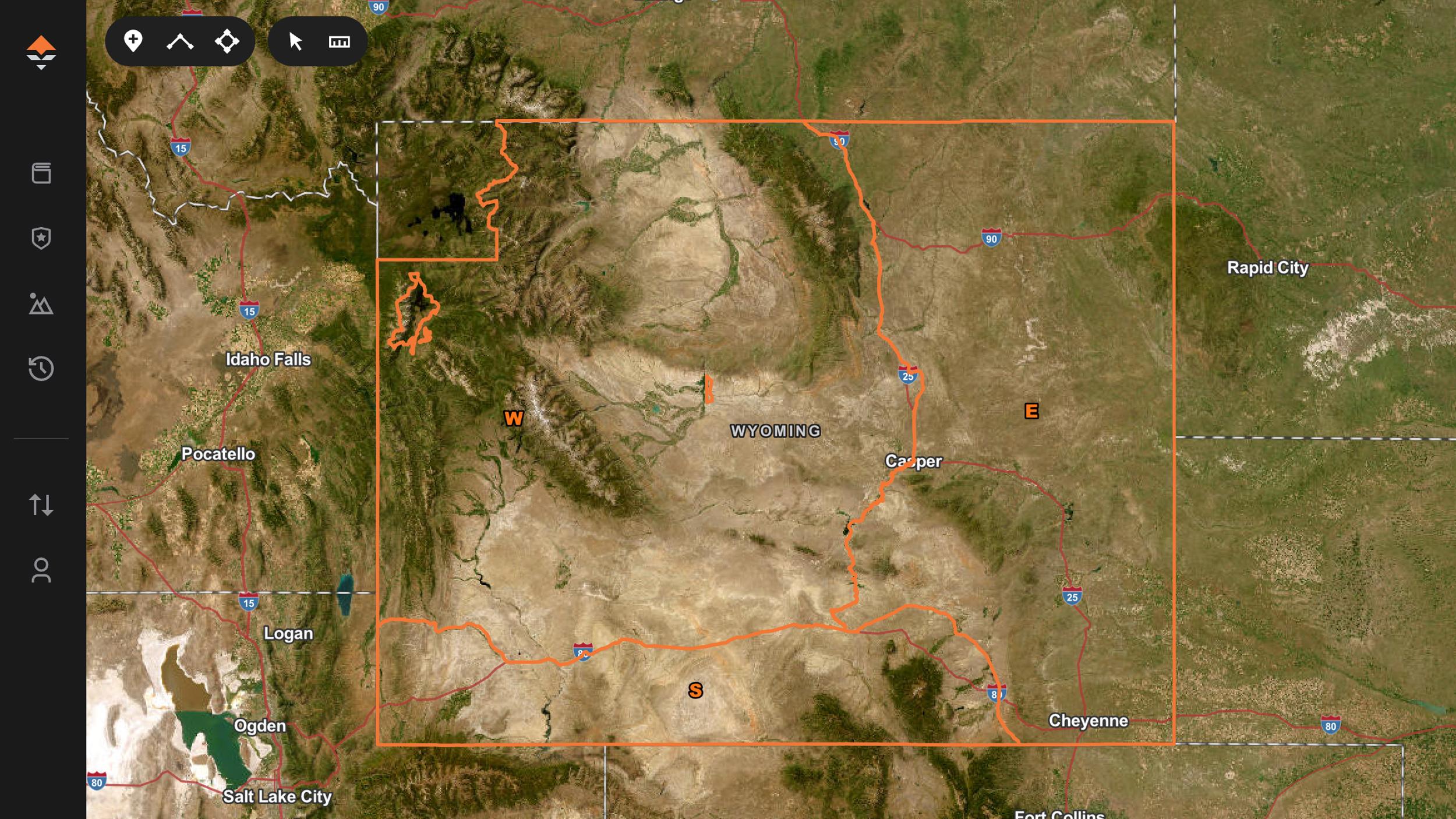 2024 Wyoming nonresident general season elk hunting new region map on GOHUNT Maps