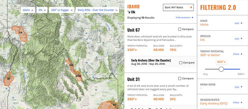 GOHUNT Filtering Idaho OTC Elk