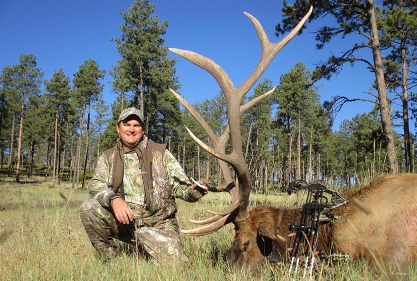 Archery bull elk taken with redwing outfitters