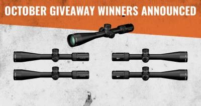 October giveaway winners announced: 5 people won Vortex riflescopes!