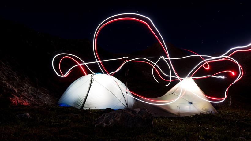 Night life with stone glacier tents