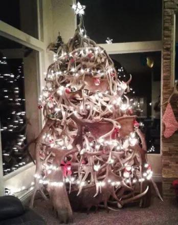 Giant Christmas tree made out of shed antlers