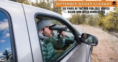 September INSIDER Giveaway: 6 Pairs of the Newly Released Vortex Razor UHD 10x50 Binoculars