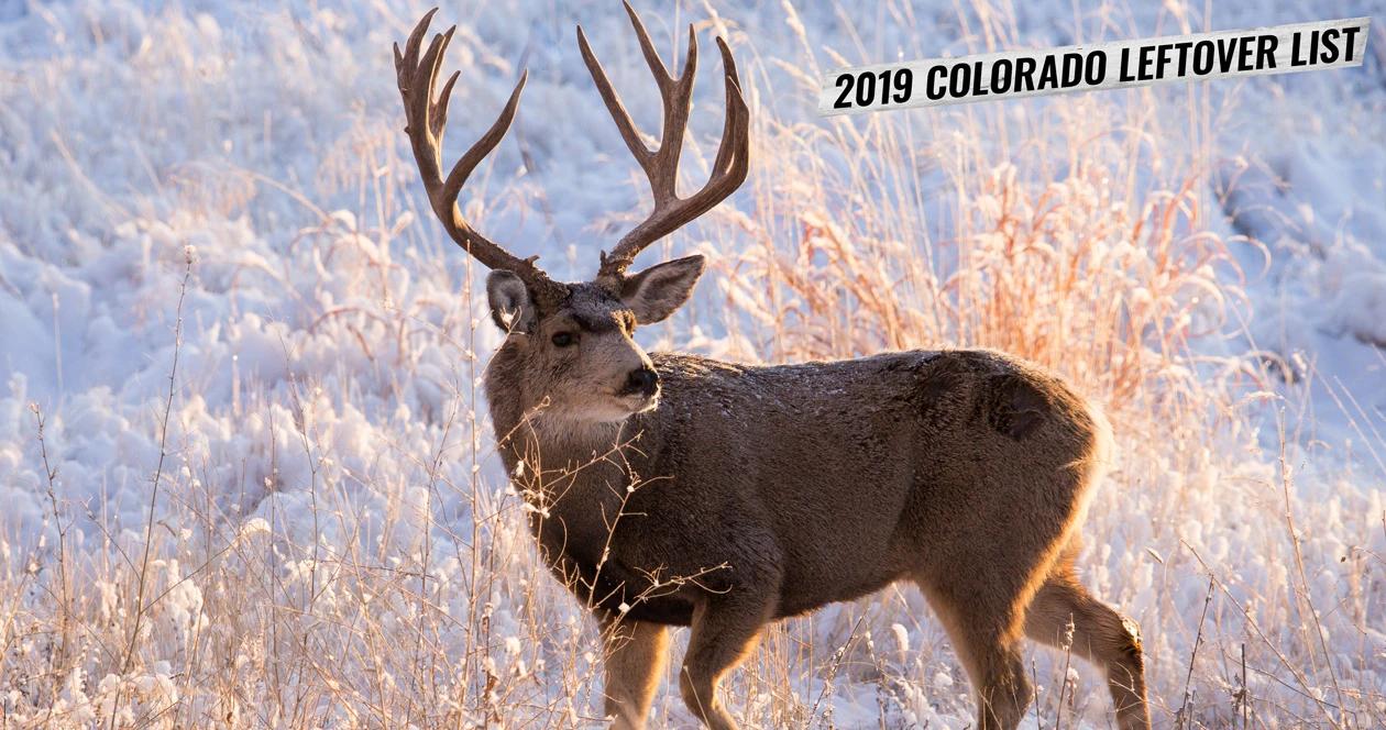 2019 colorado leftover hunting license list 1
