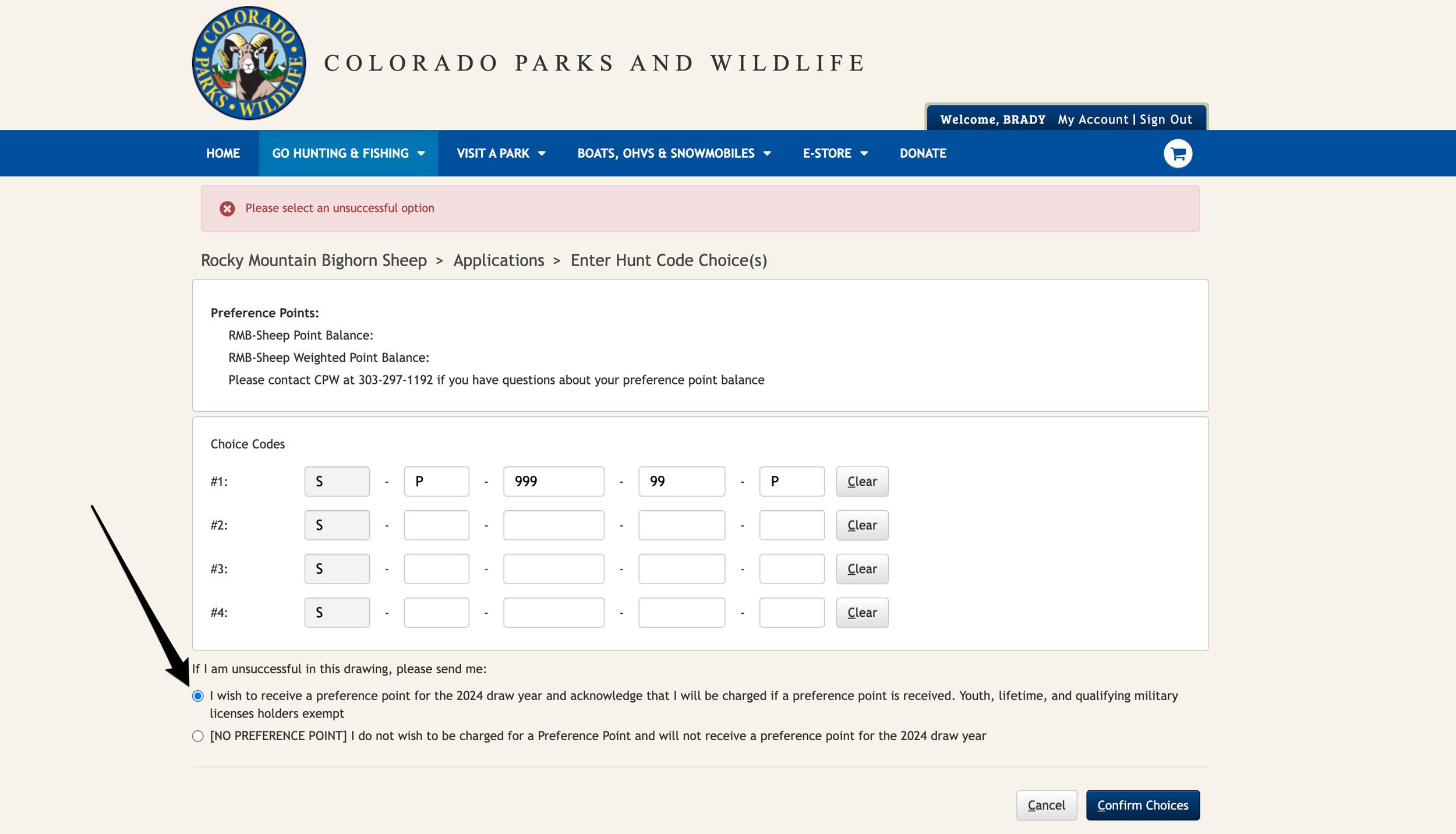 Opt in for purchasing rocky mountain bighorn sheep, moose and mountain goat points in Colorado