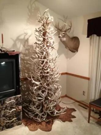 Man cave shed antler Christmas tree