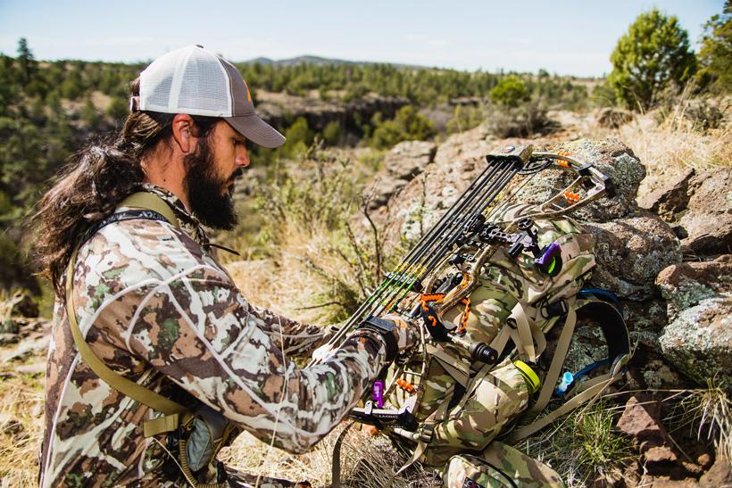 Josh Kirchner getting his pack ready on a hunt