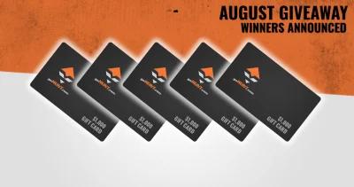 5 people just won a $1,000 Gear Shop gift card in our August INSIDER giveaway