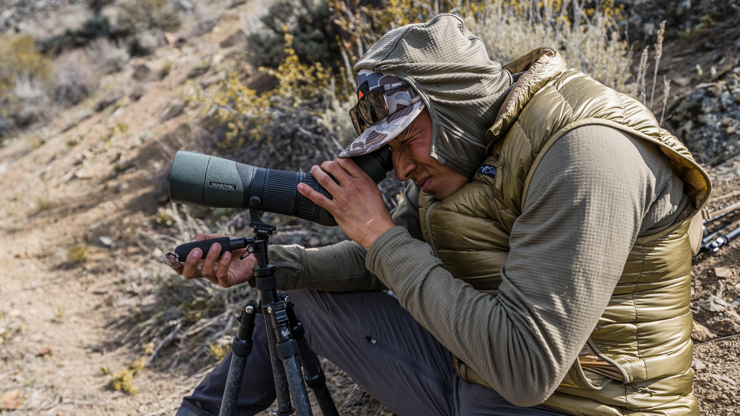 Omar Lopez glassing with Swarovski 65mm ATX spotting scope