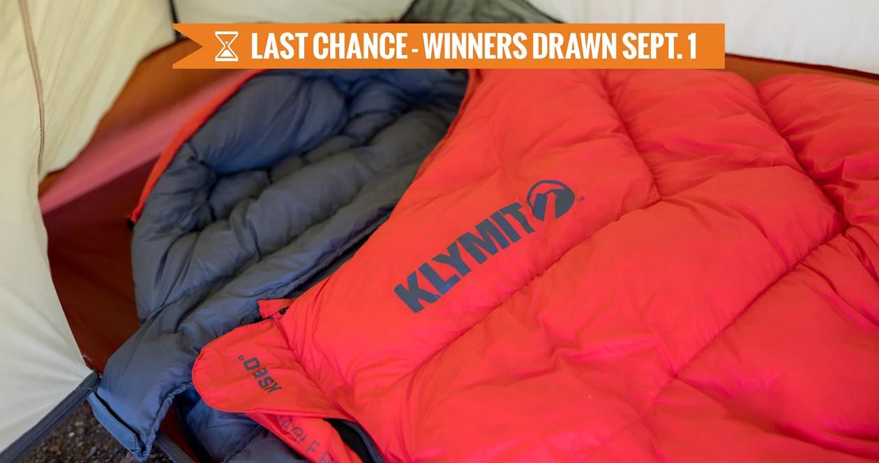 August INSIDER giveaway: 20 Klymit KSB 0° Down Sleeping Bags