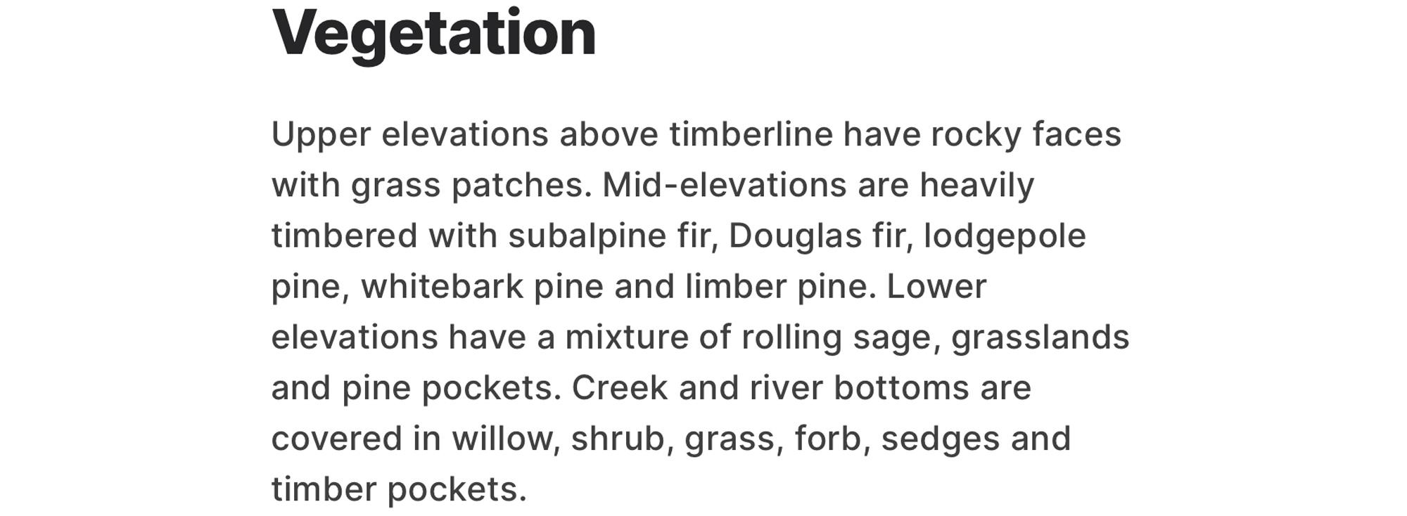 Using the vegetation information on Unit Profiles for hunt research