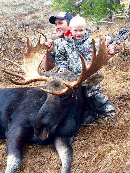 Taylor and kayden with his wyoming bull moose