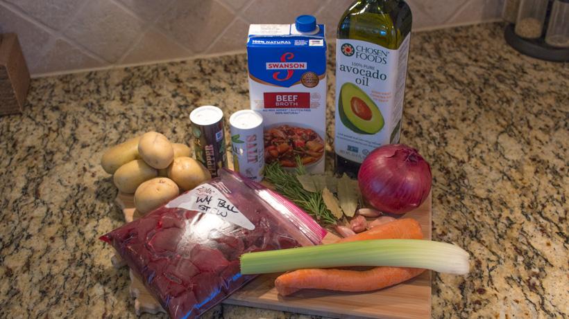 Wild game stew ingredients