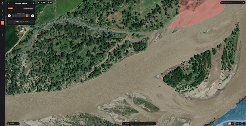 Visually seeing rivers changing with historical imagery