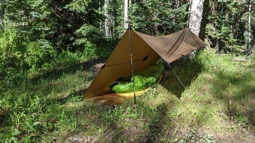 C-frame tarp set up