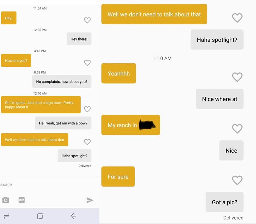 Text conversation with poacher on dating app_0