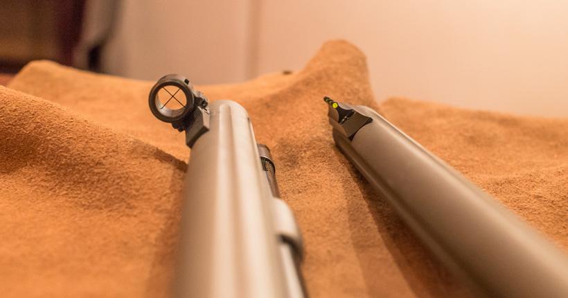 A comparison of the new front custom muzzleloader open sight setup to the old sight system