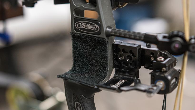 Velcro tape added to bow shelf