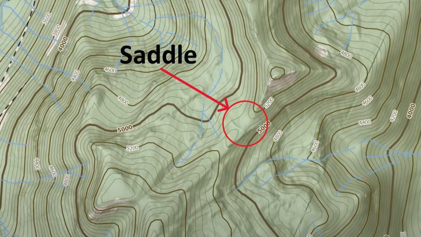 Example topo map saddle
