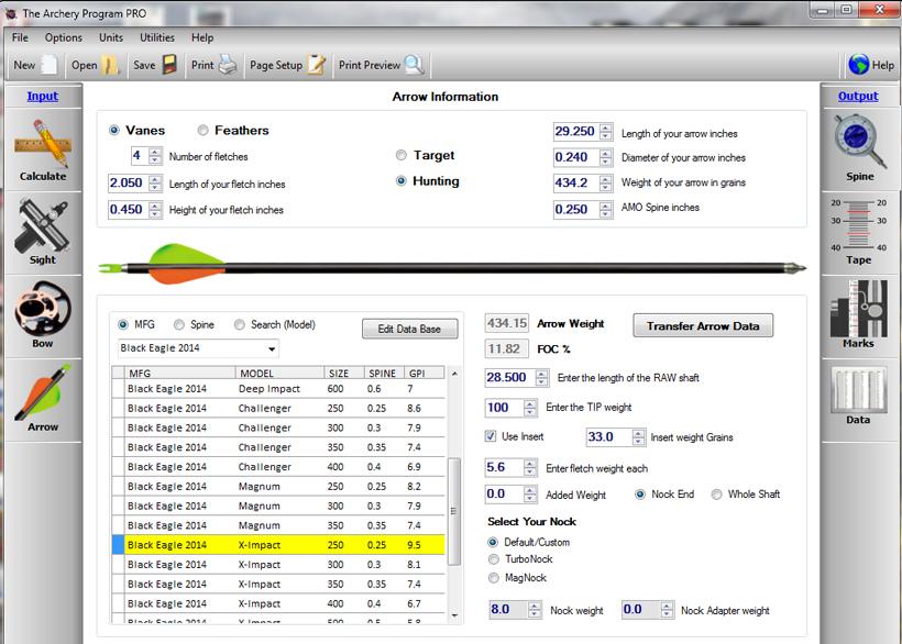Tap selecting arrow information