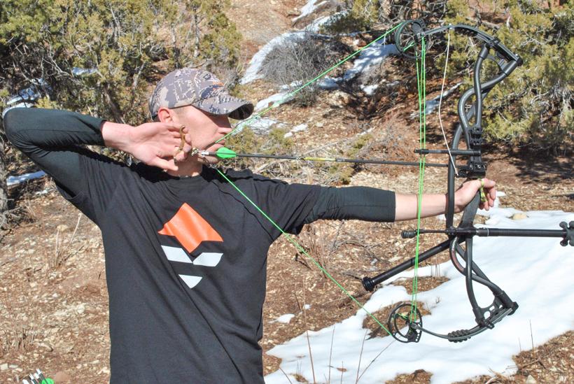 Eyes closed at full draw