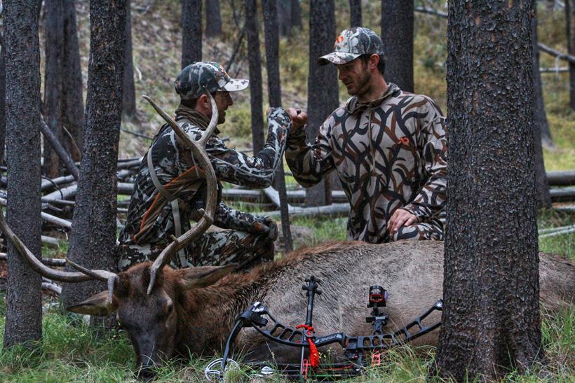 A great fist bump after taking an elk with a friend