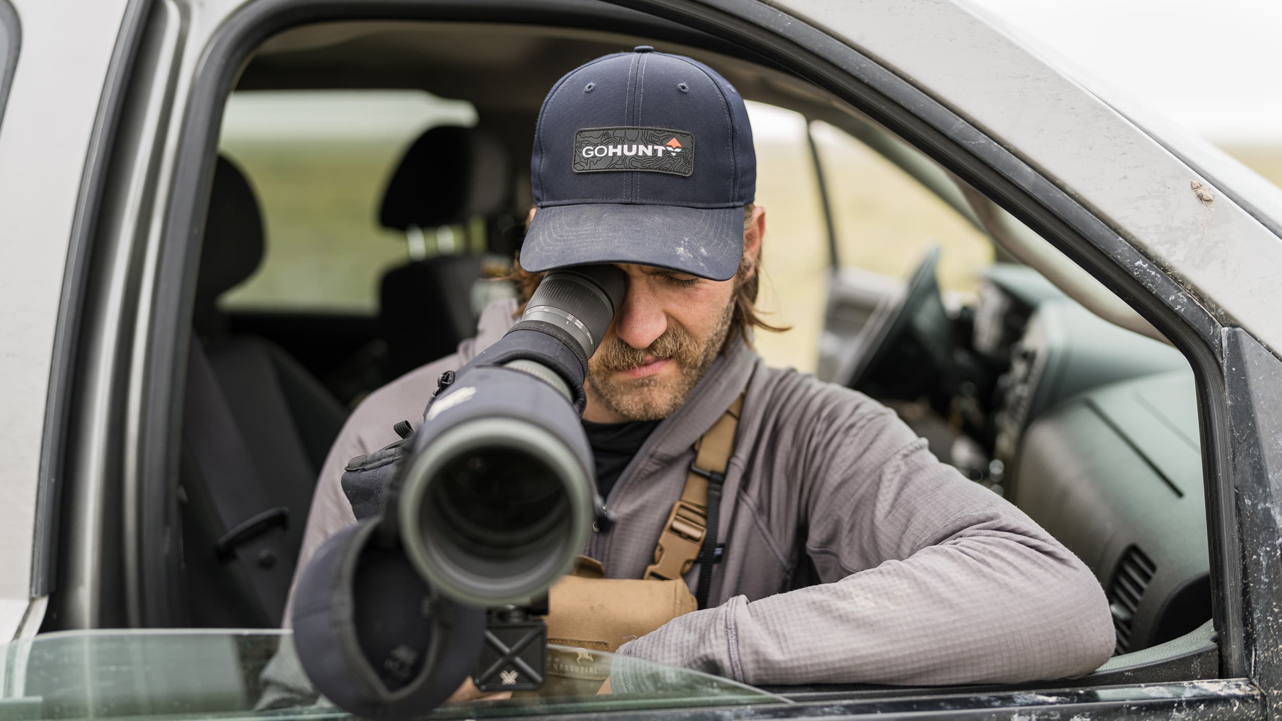 Glassing for antelope from the truck