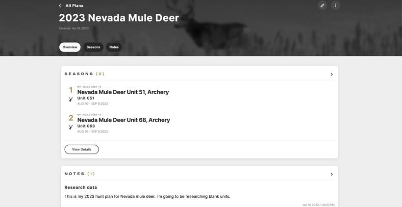 Hunt planner research data in folder 2