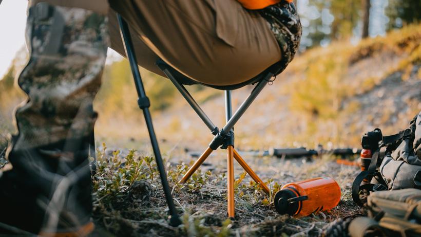 Glassing stool for getting off the ground to glass in comfort when hunting spring black bears