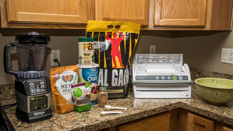 Making high calorie protein shakes for backcountry hunting