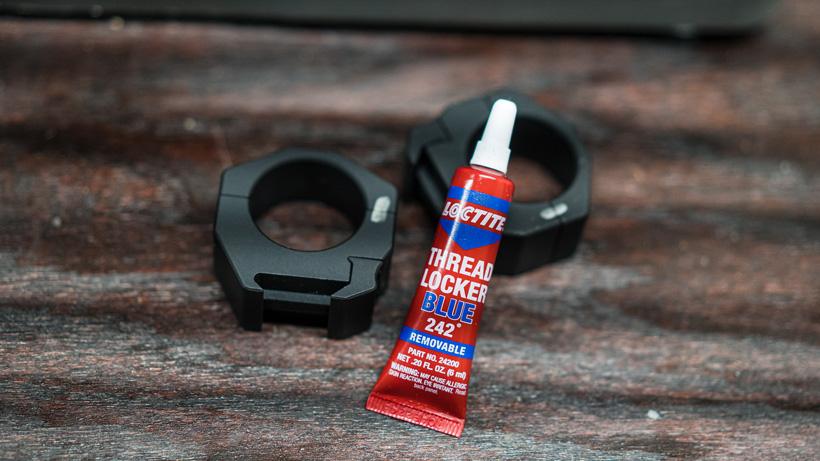 Blue loctite threadlocker for rifle
