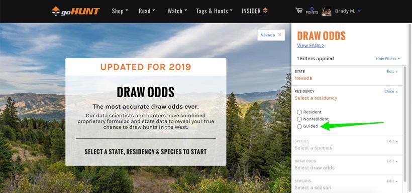 2019 nevada mule deer guided draw odds on gohunt