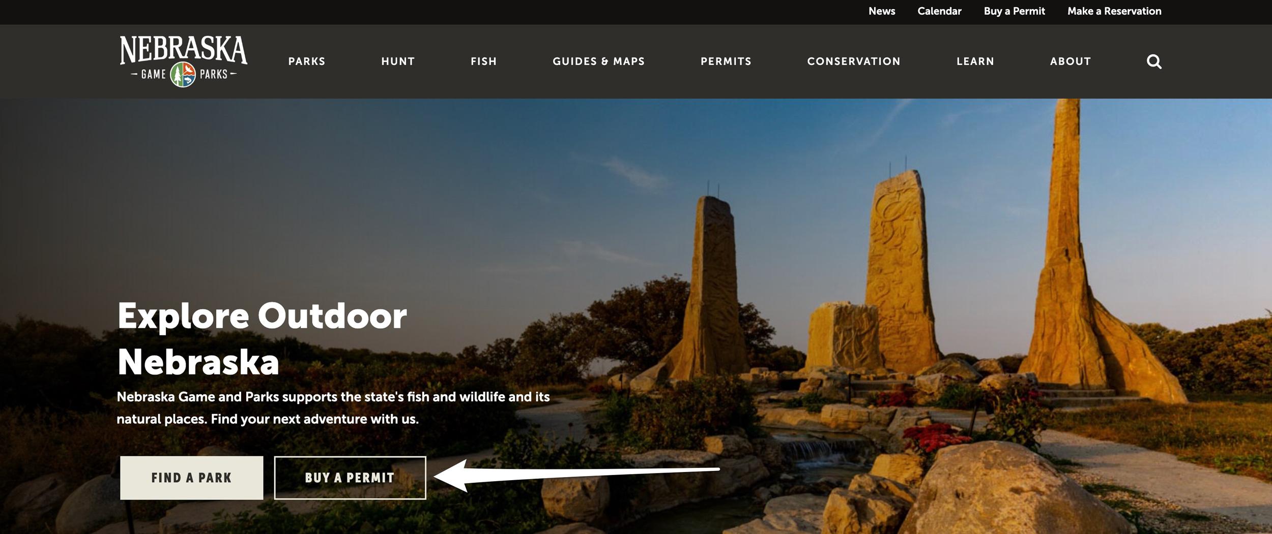 Nebraska Game and Parks homepage