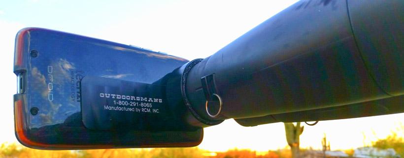 Outdoorsmans cell phone digiscoping setup for hunting