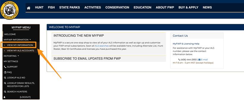 Myfwp account for nonresident alternate list
