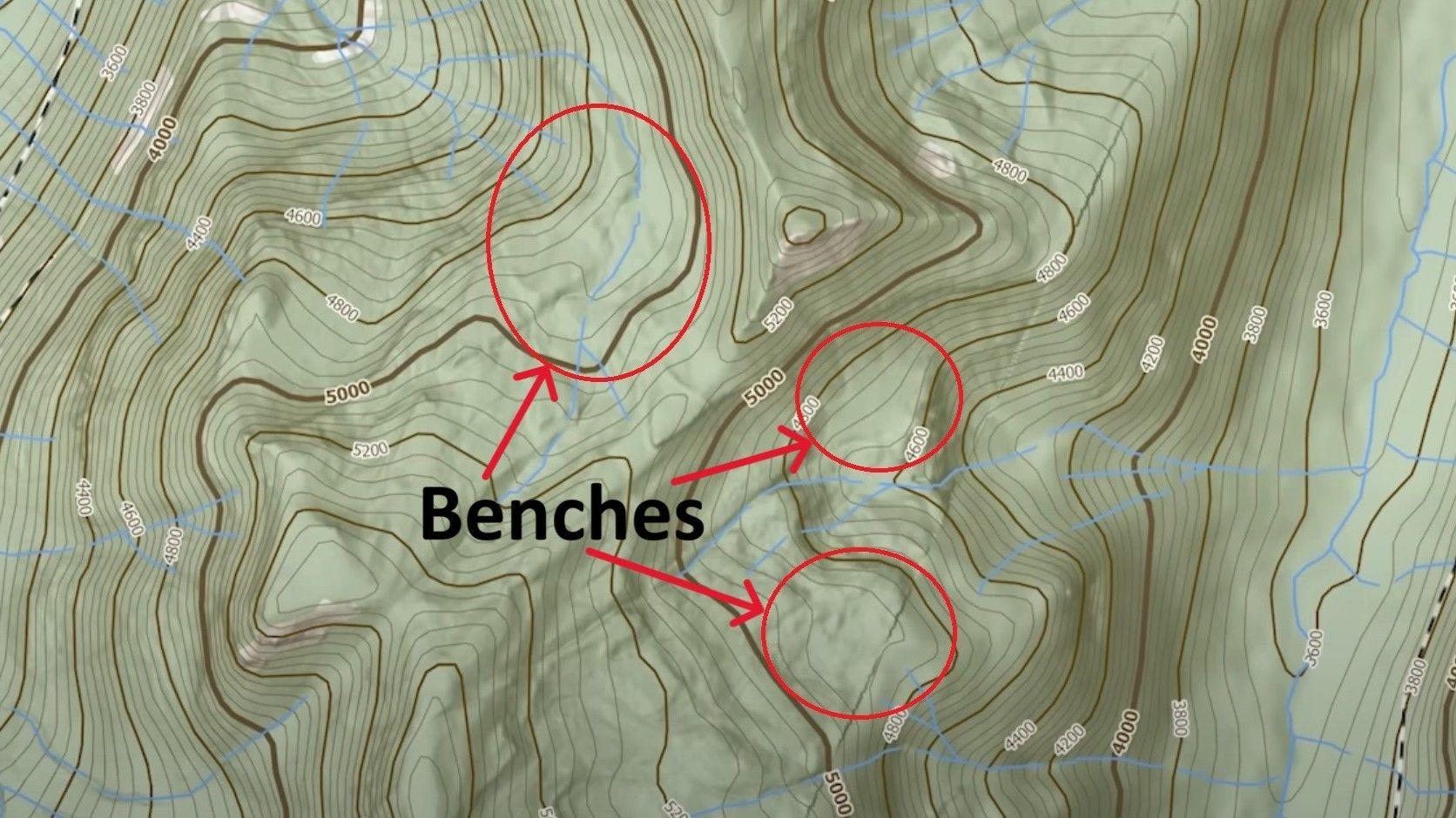 Example topo map benches