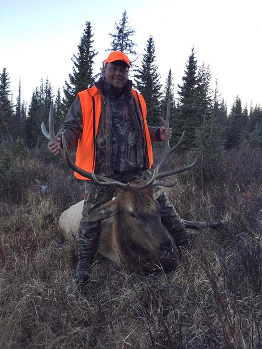 Bull elk taken with powderhorn primitive outfitters