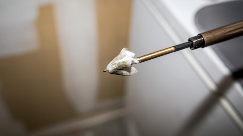 Patch showing signs of copper in rifle bore