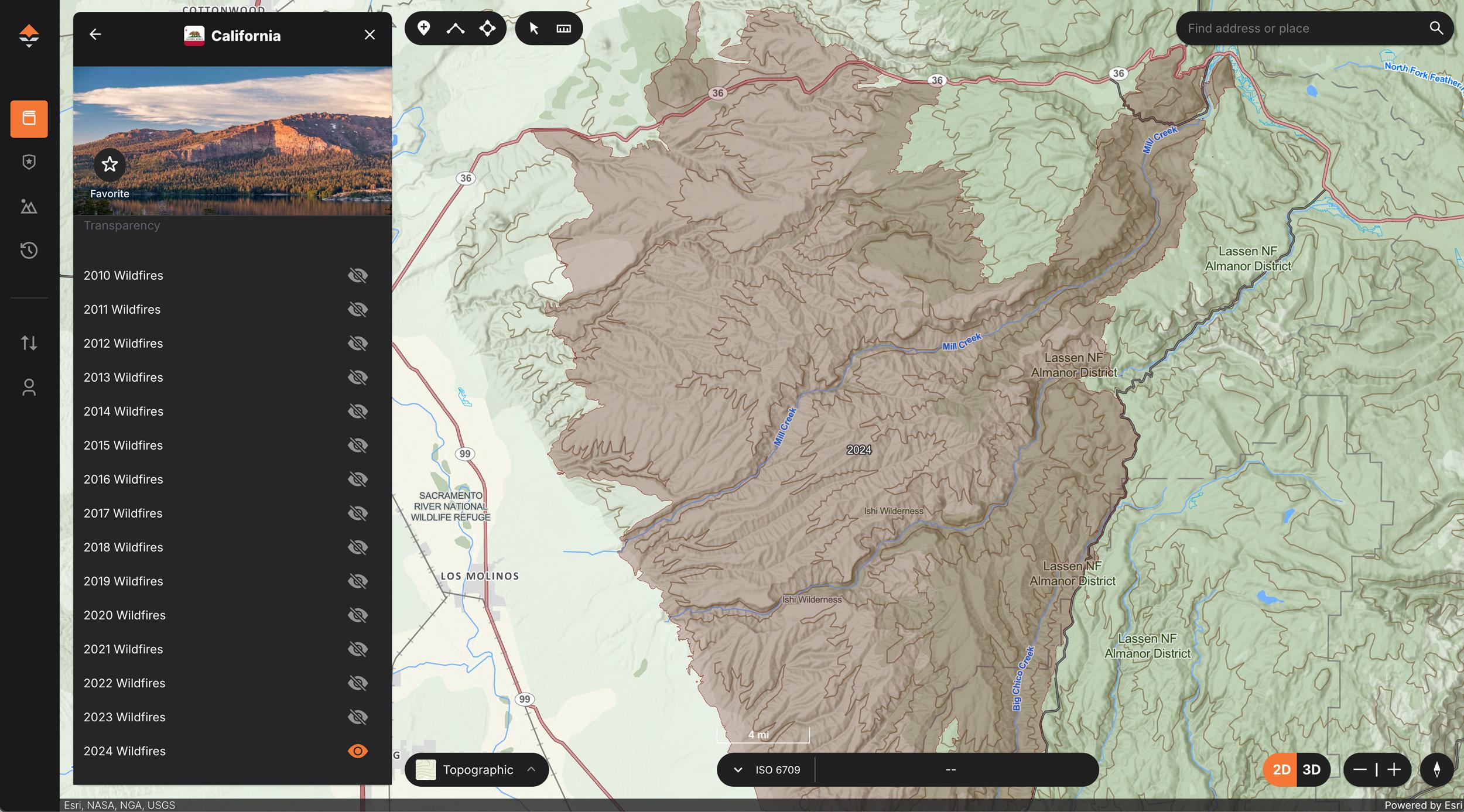 2024 Wildfire layer on GOHUNT Maps