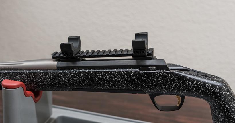 Initial mock up of riflescope ring location